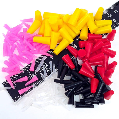 175 Piece Powder Coating Plugs, High Temp Silicone Rubber Tapered Stopper Kit