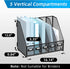 SUPEASY Metal Desk Magazine File Holder with 5 Vertical Compartments, Black Organizer for Office Desktop