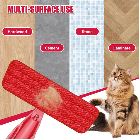 Spray Wet Mops for Hardwood Floor Cleaning, EXEGO Microfiber Dry Dust Spray Mop with Washable Pads
