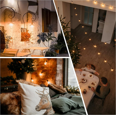 S14 Outdoor String Light Bulbs, Shatterproof Waterproof, 1W Equivalent to 10W, 2200K Warm White, E26 Base, 15 Pack
