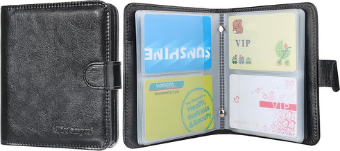 64 64 14 Wisdompro Business Card Book Organizer, Premium PU Leather Wallet Name Credit ID Card Holder Case