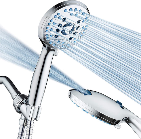 AquaCare High Pressure 8-mode Handheld Shower Head - Anti-clog Nozzles, Built-in Power