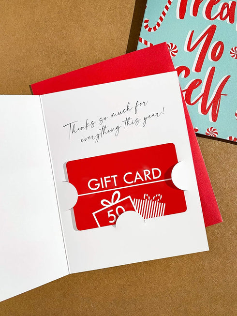 -Set 8 Palmer Street Press Money Holder Christmas Cards - TREAT YO SELF: Premium Holiday Money Cards With Gift