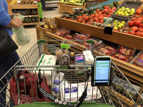 Smartphone Holder for Shopping Cart - Securely Holds Cell Phone While Shopping