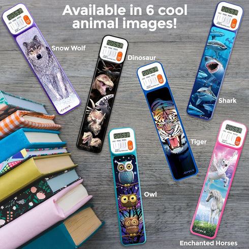 Mark-My-Time Digital Bookmark, Reading Timer and Bookmark for Kids, 3D Dinosaur