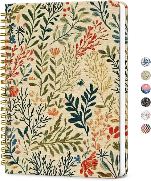 ZOTIA Lined Spiral Journal for Women, A5 Cute Hardcover College Ruled Notebook