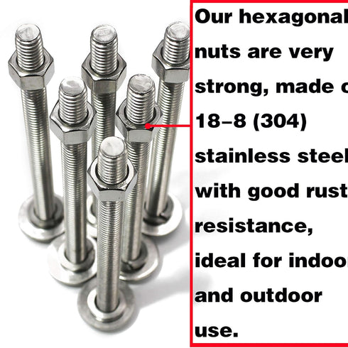 Fullerkreg 10-24 18-8, 100 Machine Screw Hex Nuts, Stainless Steel Bright Finish, Quantity