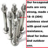 Fullerkreg 10-24 18-8, 100 Machine Screw Hex Nuts, Stainless Steel Bright Finish, Quantity