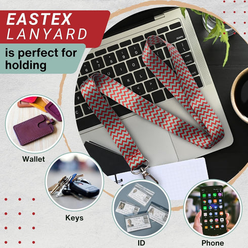 EASTEX ID Badge and Key Lanyard - Badge Lanyard Keychain for Men Women - ID Card Holder Keychain - Galaxy Chevron