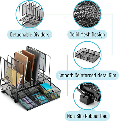 Mr. Pen Mesh Desk Organizer with Drawer, Desktop & Office Desk Organizers and Accessories