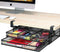 Under Desk Drawer Organizer, Clamp-On Mesh Metal Attachment with 2 Slide Out Drawers for Office Supplies