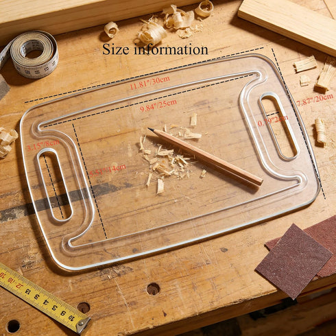 KINGRIA 2 in1 1/4'' Cutting Board Router Template for Woodworking Thick DIY Router Template for Cutting Board Acrylic