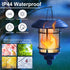 2 Pack Dynaming Solar Flame Wall Lanterns, Outdoor Solar Wall Hanging Lights, Flickering Flame LED Lights Auto On/Off