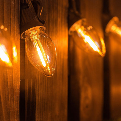 C7 LED Night Light Bulb, Classical Edison Style E12 Candle Base, 0.5 Watt LED Filament, 5 Watts Equivalent, 25 Pack