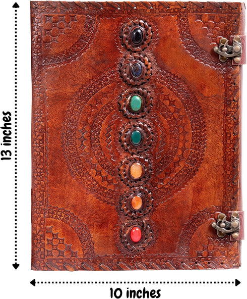 Leather Unlined Bound Journal | 13 x 10 inches Large Rustic Diary with 200 Pages
