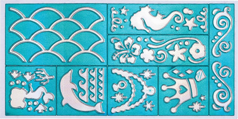 Toysmith Mermaid Tattoo Gel Pens with Stencils, 2 Pack Bundle