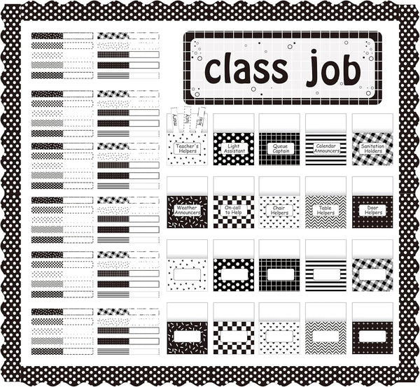 WATINC 97pcs Class Jobs Bulletin Board Set with Name Tags, Back to School Schedule Boards for Classroom Decoration