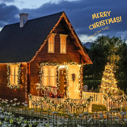 168FT 600 JMEXSUSS LED Christmas Lights Outdoor Waterproof Clear Wire Indoor String Lights for Outside Warm White