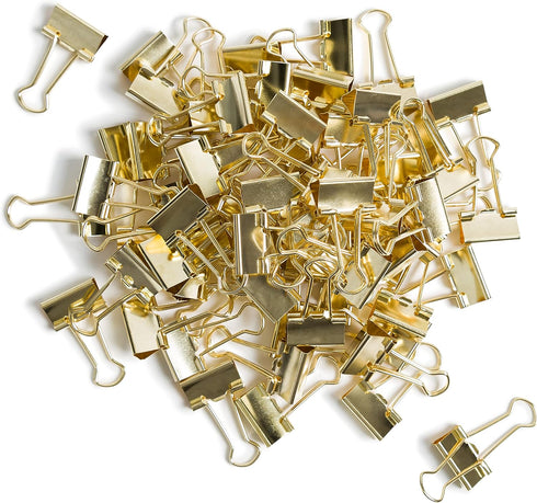 U Brands Small Binder Clips, 72 Count, Metallic Gold, Office Organization Supplies, 19mm