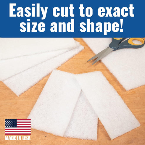 10 Pack of White Non Scratch Non-Woven Pads for Cleaning/Polishing and Multi Purpose Use in Your Home Workshop or Garage