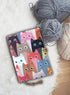 Fabric Novel Book Sleeve for Adults, Cute Cats Pattern, Washable Protector, Padded Case 5.5 x 8.2 x 1.6