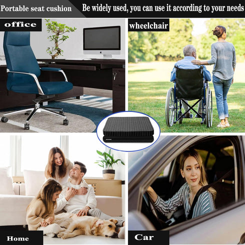 Auvivasital Tailbone Gel Seat Cushion for Long Sitting, Soft and Breathable, Thick Gel Seat Cushion for Back, Sciatica