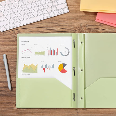 Mr. Pen Plastic Folders with Pockets and Prong, 5 Pack Assorted Colors, Pocket Folders with Fasteners
