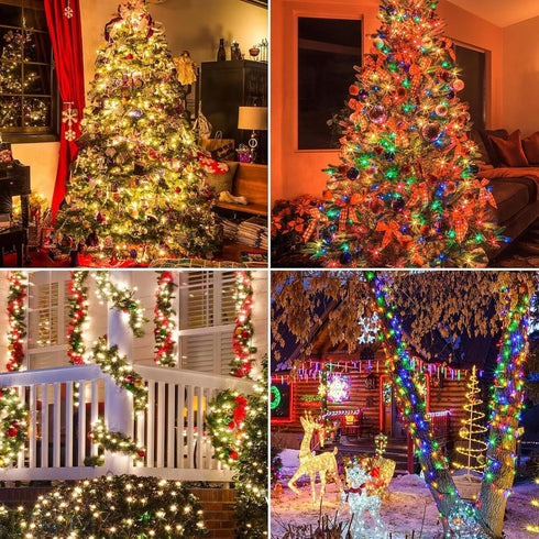 MZD8391 108FT 300 Color Changing Christmas String Lights Outdoor Indoor, LED Warm White Multi Color Fairy Light, END