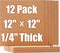 SUNGIFT Cork Board 12"x12" - 12 Pack Bulletin Boards, 1/4" Thick Square Decorative Cork Tiles with 100 PCS Push Pins