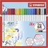 STABILO Premium Fibre-Tip Pen with Brush Tip, Pack of 24, Assorted Colours
