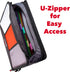 Case-it The Mighty Zip Tab Zipper Binder - 3 Inch O-Rings, 5 Color Tab Expanding File Folder, 600 Sheet Capacity