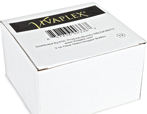 Vivaplex 12 Clear 2 oz Glass Bottles with Glass Eye Droppers
