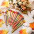 Thanksgiving Gifts Fall Pencils with Cute Fall Themed Designs, Mini Maple Leaf Erasers, Bulk Holiday Card for Coworker