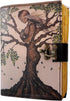 Handmade Leather Mother of Earth Journal – Tree of Life Design, Unique Printed Leather Bound Book with Lock Clasp