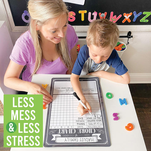 Hadley Designs Magnetic Chore Chart for Kids and Families – Reusable Dry Erase Responsibility Board, 12x17