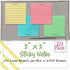 Better Office Products Lined Sticky Notes, 3 x 3, 20 Pack Box, 2,000 Sheets, Assorted Pastel Colors