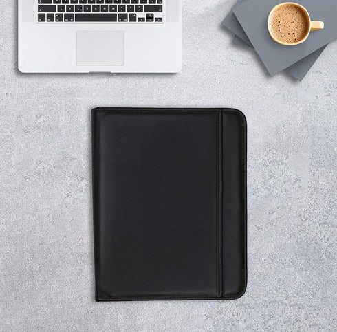 Samsill Professional Padfolio, Black, Full Size, 10.1 Inch Tablet Sleeve, 8.5 x 11 Inch Notepad