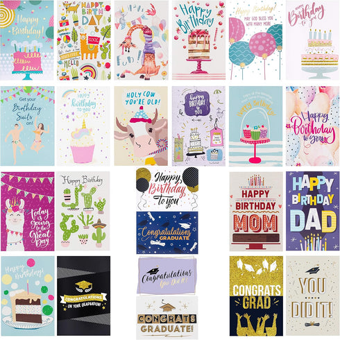 Bargain Paradise 100 100 4 6 inches 100 All Occasion Greeting Cards- Eye Catching Designs with Greeting Card Organizer