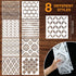 Outus 8 Pieces 12 x 12 Inch Wall Stencils for Painting on Wall Wood Floor Tile Reusable Furniture Stencils Drawing Template Geometric Modern Herringbone Pattern Stencil Home Decor(Chic Style)