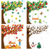 MALLMALL6 198Pcs Classroom Tree Bulletin Board Decor, Seasonal Tree Cutouts Border Set for Kindergarten School