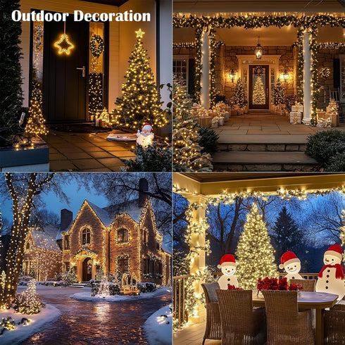 in,200FT 600LEDs Lights,8 Fairy Lights Plug Waterproof Led String Modes Remote Twinkle Light for Outdoor Indoor
