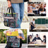 LoDrid Foldable File Tote Bag with Handles, Portable Organizer Box with 3 Built-in Boards for Letter Size Files,