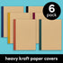 PAPERAGE 6-Pack Composition Notebook Journals, 120 Pages, Small Size (8 in x 5.75 in), Kraft Cover