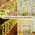 Operated,23FT 73LED YOUNGAR Ivy Vines with Fairy Lights,Leaf String Warm White Lights Battery/USB Fake for Bedroom Wall