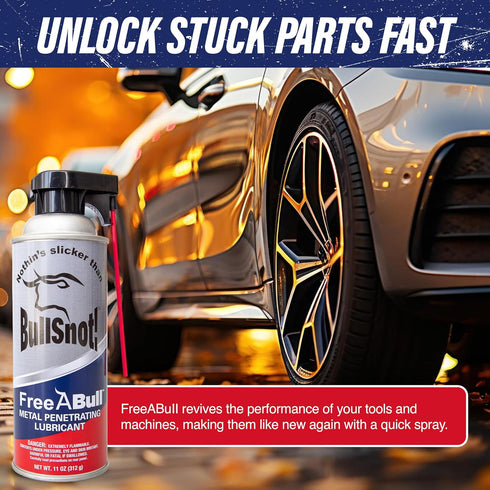 (1 BullSnot FreeABull Metal Penetrating Lubricant can) Rust & Corrosion Remove Frees Rusted Parts, Stops Squeaks