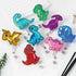 8 ANGOLIO Easter Dinosaur Badge Reel - Easter Spring Gift Funny Retractable Glitter Acrylic Cute Animal Badge Holders