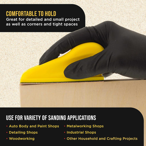 Dura-Gold Micro Hand Sanding Block Kit, 3.5 x 1 Pad with 40 Sandpaper Sheets for Woodworking, Small Detail Finishing