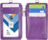 Wisdompro Badge Holder with Zip, 2-Sided Vertical PU Leather College ID Holder with Lanyard Strap - Purple
