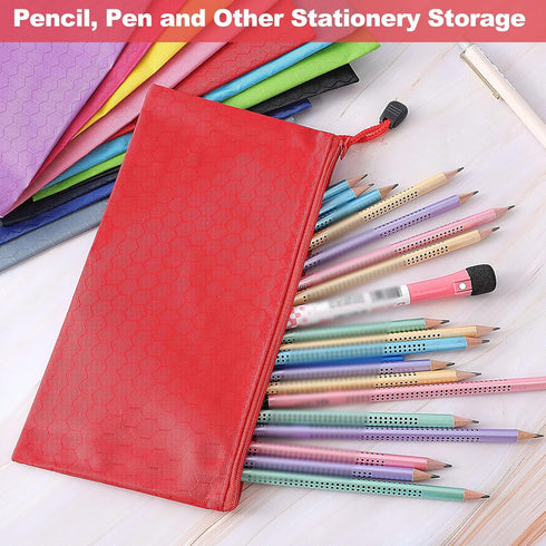YACAISI 36Pcs Multicolor Pencil Pouch Bulk, Waterproof Zipper Pencil Bags for Office Supplies, Cosmetics, Travel
