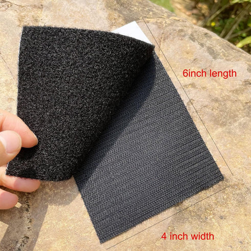 4-Pair 4x6 inch Upgrade Hook Loop Tape, Double-Side Adhesive Strips, Waterproof for Indoor Outdoor Use